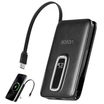Magnetic Power Bank, 10000 mAh Battery Pack, Wireless MagSafe-Compatible Portable Charger, with Smart LED Display, Foldable Stand, Fast Charging for iPhone16/15/14/13/12 Series, Samsung, Huawei