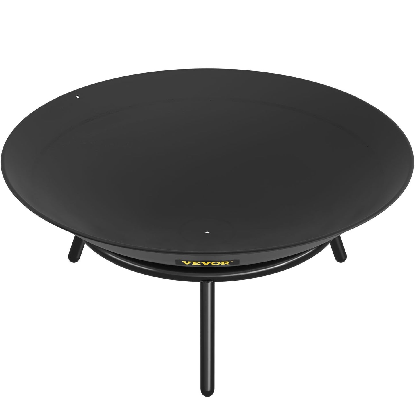 Fire Pit Bowl, 22-inch Deep Round Carbon Steel Fire Bowl, Wood Burning for Patios, Backyards and Camping Use, with a Drain Hole and a Wood Stick, Black