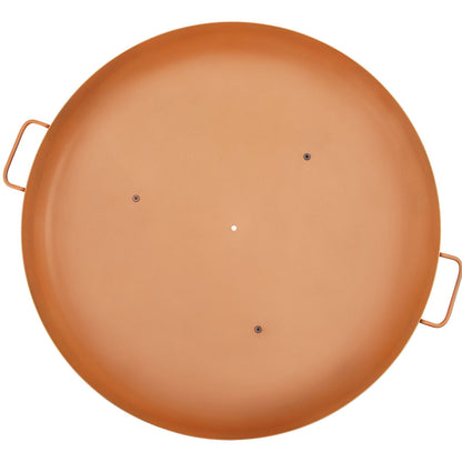 Fire Pit Bowl, 30-inch Deep Round Carbon Steel Fire Bowl, Wood Burning for Patios, Backyards and Camping Use, with a Drain Hole, Portable Handles and a Wood Stick, Brown