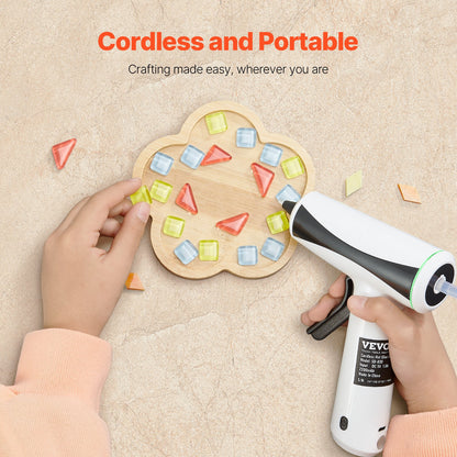 Hot Glue Gun, Rechargeable Cordless Glue Gun, Mini Wireless Hot Glue Gun Kit with 2200mAh Battery, 20 Pcs Glue Sticks, Fast Preheating & High Temp, for Crafts, Arts, DIY, Quick Home Repairs