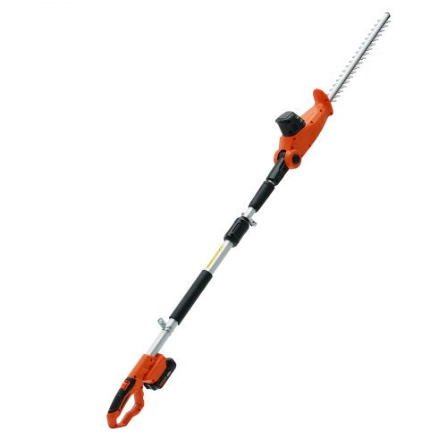 20V Cordless Hedge Trimmer, 18 inch Double-edged Steel Blade, Pole Hedge Trimmer Kit 20V Battery, Fast Charger Included, 74"-94" Telescoping Design for High Branches