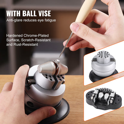 Multidirektionales Mikroskop mit Federhalterung und Kugelumlaufspindel, Ringlicht 7X-45X