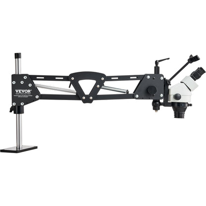 Multidirektionales Mikroskop mit Federhalterung und Kugelumlaufspindel, Ringlicht 7X-45X