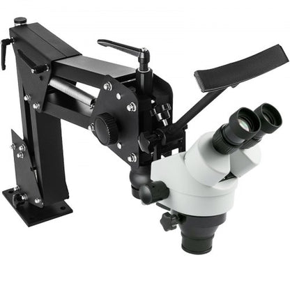 Micro Inlaid Mirror Multi-Directional Microscope with Spring Bracket Multi-Directional Micro-Setting Microscope Microscope Gem Diamond Setting Machine with Stand Jewelry Tools 7X-45X