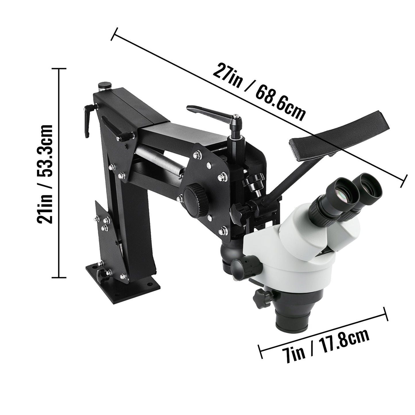 Micro Inlaid Mirror Multi-Directional Microscope with Spring Bracket Multi-Directional Micro-Setting Microscope Microscope Gem Diamond Setting Machine with Stand Jewelry Tools 7X-45X