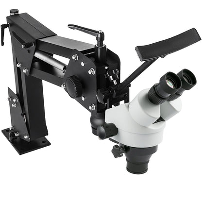 Micro Inlaid Mirror Multi-Directional Microscope with Spring Bracket Multi-Directional Micro-Setting Microscope Microscope Gem Diamond Setting Machine with Stand Jewelry Tools 7X-45X