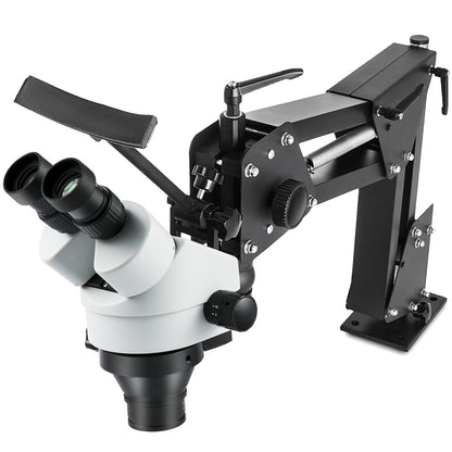 Micro Inlaid Mirror Multi-Directional Microscope with Spring Bracket Multi-Directional Micro-Setting Microscope Microscope Gem Diamond Setting Machine with Stand Jewelry Tools 7X-45X