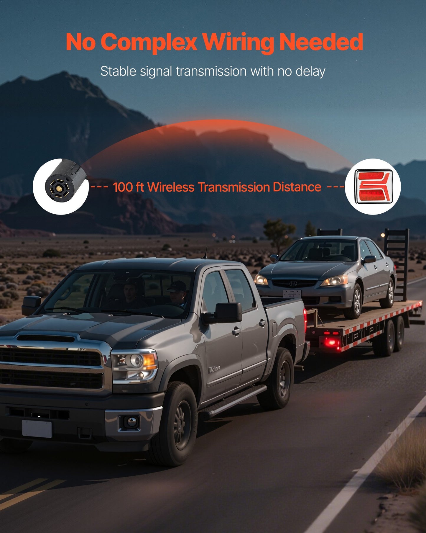 Trailer Lights, 2PCS 12V Square LED Magnetic Wireless Trailer Tail Lights Kit with Stop Brake Turn Tail License Plate Lamp, Waterproof Tow Lighting Kit for Boat Truck Camper RV Tractor Caravan