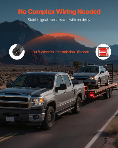 Trailer Lights, 2PCS 12V Square LED Magnetic Wireless Trailer Tail Lights Kit with Stop Brake Turn Tail License Plate Lamp, Waterproof Tow Lighting Kit for Boat Truck Camper RV Tractor Caravan