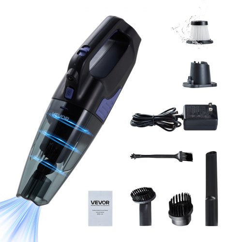 Handheld Vacuum, Portable Vacuum Cleaner Cordless with HEPA Filter and Brushes, Lightweight Hand Held Cleaner with Powerful Suction, for Car, Home, Office, Pet Hair