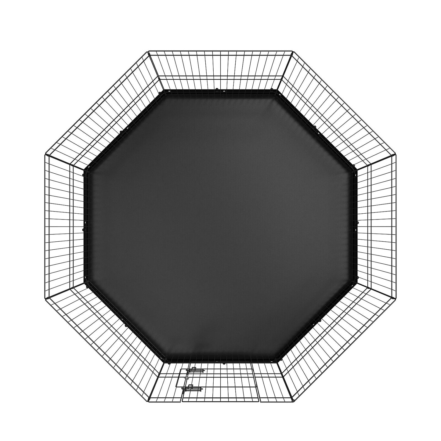 Dog Playpen, 8 Panels Collapsible Metal Dog Training Pen with Bottom Pad, 24" H Pet Fence Puppy Crate Kennel with Ground Stakes, Indoor Outdoor Dog Pen for Small Medium Pets, for Camping, Garden