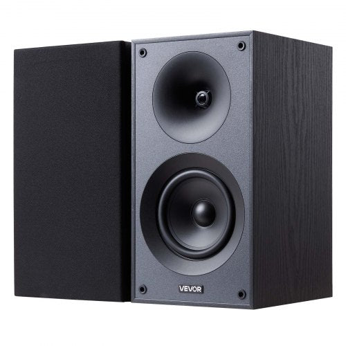 Passive Bookshelf Speaker, 300W, Book Shelf Stereo Speakers with 5.25-Inch Woofer and 1-Inch Tweeter, Detachable Grille, 65Hz-20KHz Frequency Response, Wooden Enclosure, for Home Theater (1 Pair)