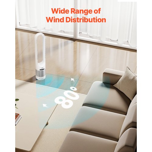 40" Oscillating Tower Fan 8 Hours Timer 15.4ft/s Speed with Remote Control | EU