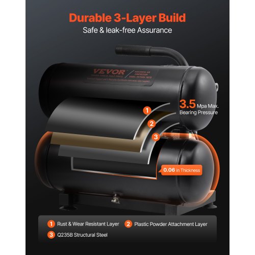 Luftkompressor, kompakter tragbarer ölfreier Kompressor, 4,6 Gallonen, 90 PSI