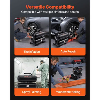 Luftkompressor, kompakter tragbarer ölfreier Kompressor, 4,6 Gallonen, 90 PSI