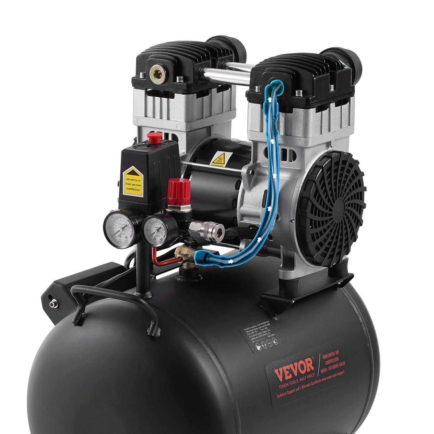 Luftkompressor, kompakt, tragbar, ölfrei, 10 Gallonen, 90 PSI