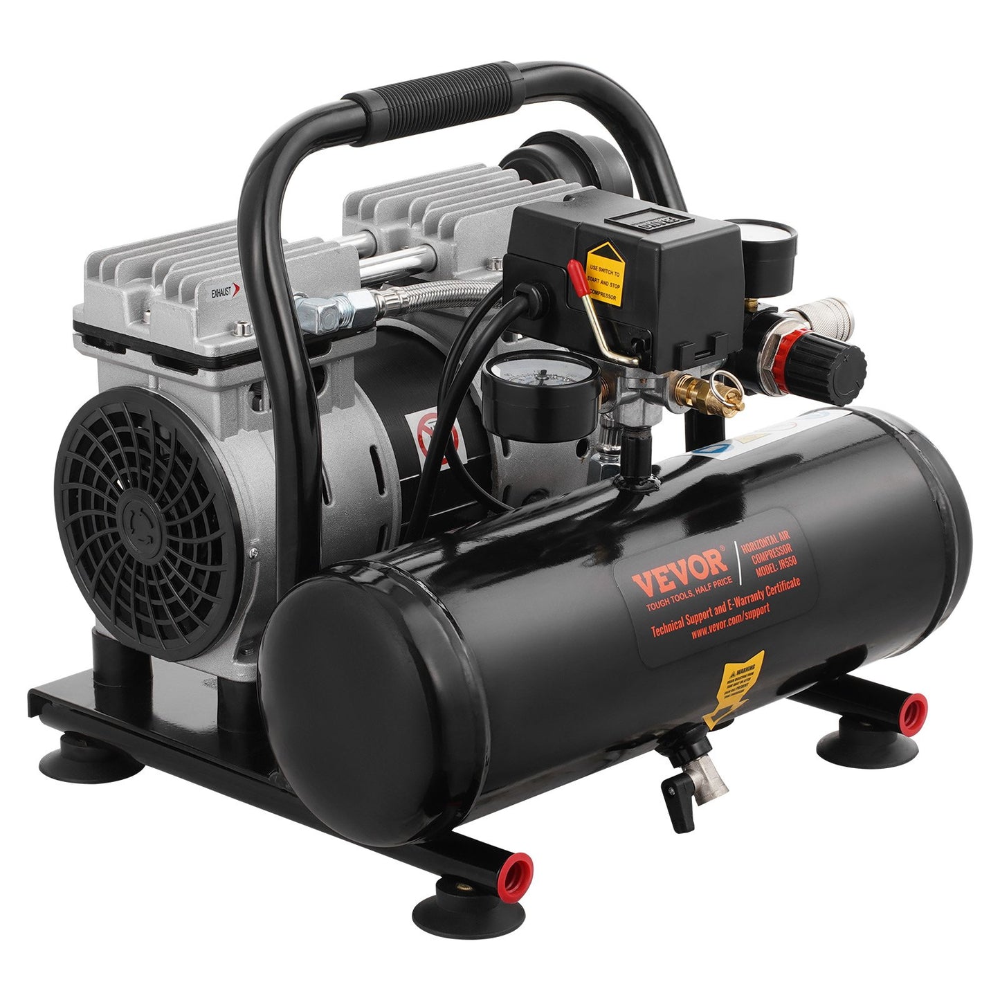 Air Compressor, 1 Gallon Steel Tank, 1HP 1.5 CFM 90PSI Oil Free Air Compressor & Max. 120PSI Pressure, 78dB Ultra Quiet Portable Compressor, for Auto Repair, Tire Inflation, Spray Painting