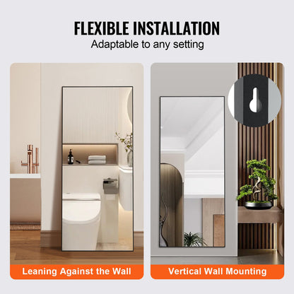 Full Length Floor Mirror 71'' x 31'' Freestanding Wall Mounted Tempered