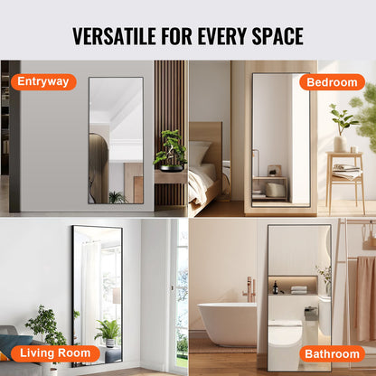 Full Length Floor Mirror 71'' x 31'' Freestanding Wall Mounted Tempered