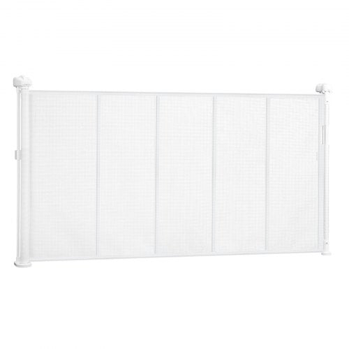 Einziehbares Babygitter 870 mm hoch Ausziehbar auf 1400 mm Breite Kinder Haustiere Weiß | EU