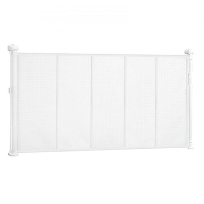 Einziehbares Babygitter 870 mm hoch Ausziehbar auf 1400 mm Breite Kinder Haustiere Weiß | EU