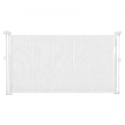 Einziehbares Babygitter 870 mm hoch Ausziehbar auf 1400 mm Breite Kinder Haustiere Weiß | EU