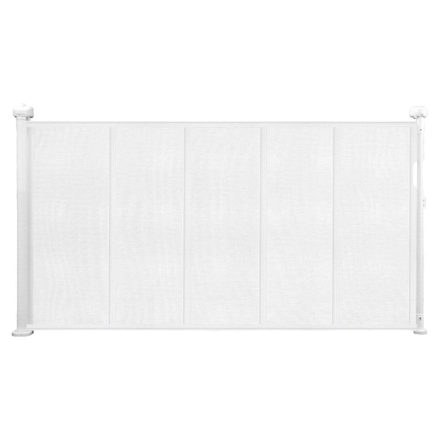 Retractable Baby Gate, 34 inch Tall, Extends up to 55 inch Wide, Retractable Gate for Kids or Pets, Mesh Material, Easy to Install for Indoor Stairs, Doorways, Hallways, Playrooms, White