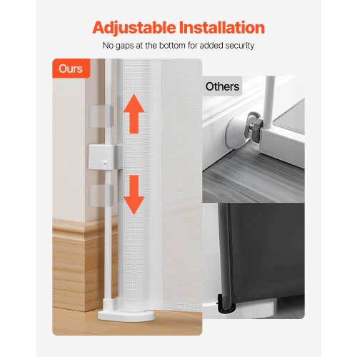 Retractable Baby Gate 870 mm High Extendable to 1800 mm Width Children Pets White