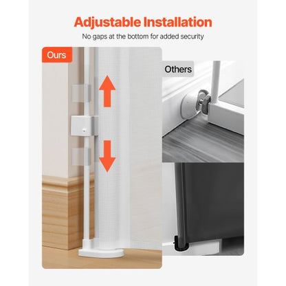 Retractable Baby Gate 870 mm High Extendable to 1800 mm Width Children Pets White