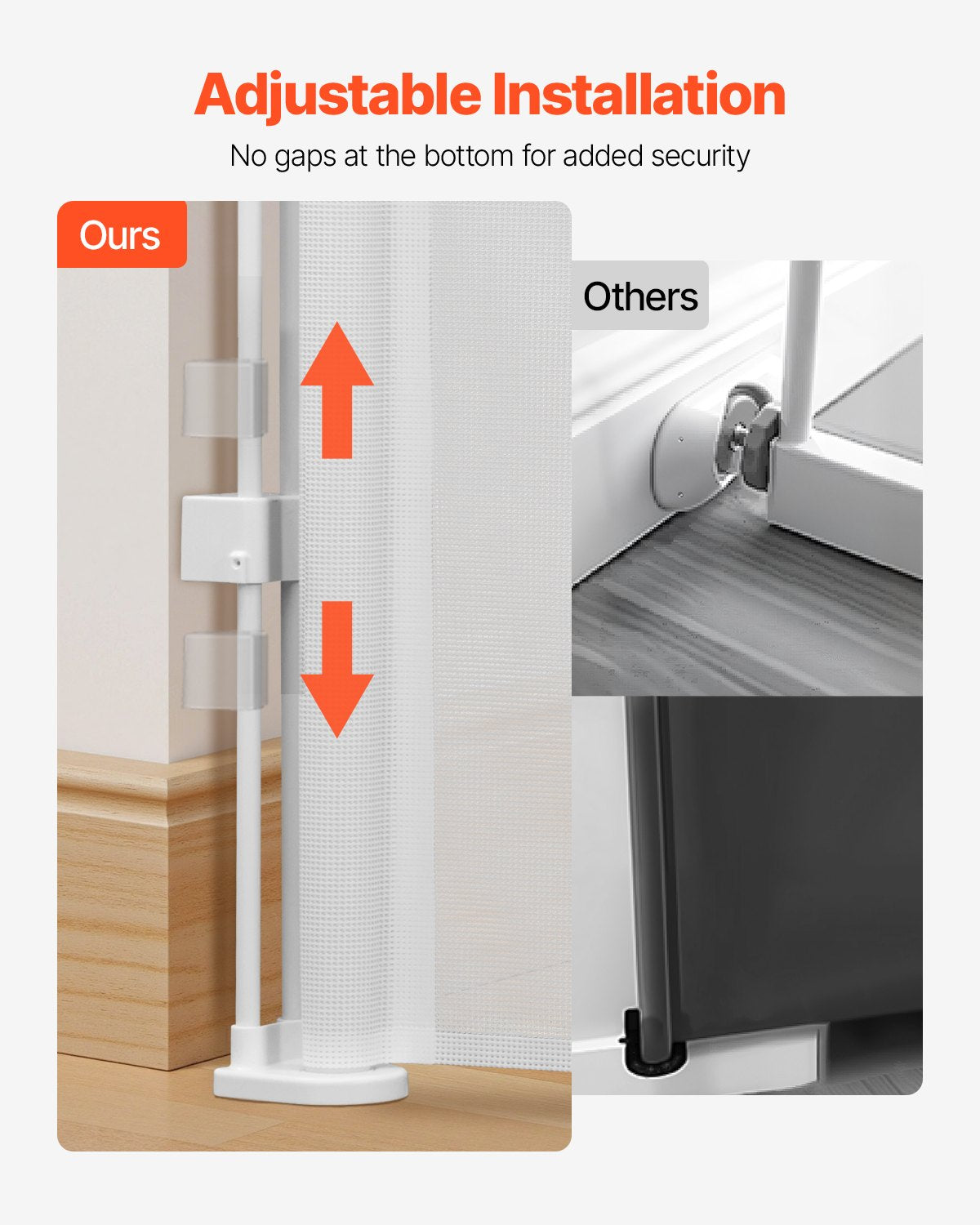 Retractable Baby Gate, 34 inch Tall, Extends up to 71 inch Wide, Retractable Gate for Kids or Pets, Mesh Material, Easy to Install for Indoor Stairs, Doorways, Hallways, Playrooms, White