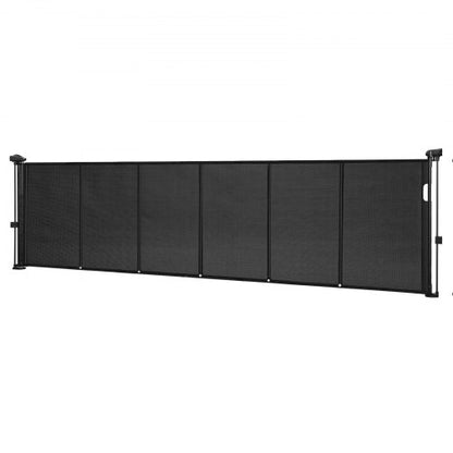 Retractable Baby Gate 870 mm High Extendable to 2800 mm Width Children Pets Black