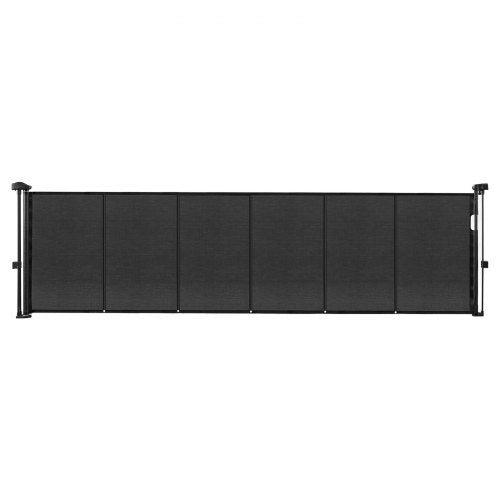 Retractable Baby Gate 870 mm High Extendable to 2800 mm Width Children Pets Black