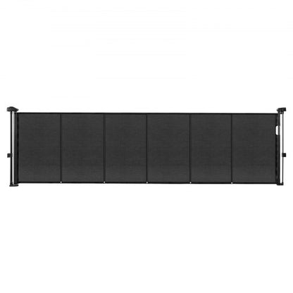 Retractable Baby Gate 870 mm High Extendable to 2800 mm Width Children Pets Black