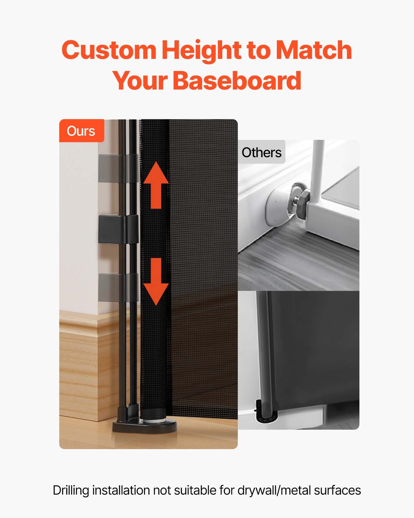 Retractable Baby Gate, Extends to 120 inch Extra Wide, 38.5 inch Tall, with Reinforced Fiberglass Strips, Avoids Crawling Through, Mesh Dog Gate for Decks, Doorways, Garages, Indoor, Black