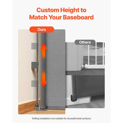Infällbar Barngrind, Utdragbar till 1430 mm Bredd, 795 mm Hög, Med Säkerhetslås, Lätt att Använda, Gå Genom Utan Att Snubbla, Nätgrind För Hundtrappor, Hallar, Inomhus/Utomhus, Grå |  EU