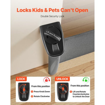 Infällbar Barngrind, Utdragbar till 1850 mm Bredd, 980 mm Hög, Med Säkerhetslås, Lätt att Använda, Gå Genom Utan Att Snubbla, Nätgrind För Hundtrappor, Hallar, Inomhus/Utomhus, Svart |  EU