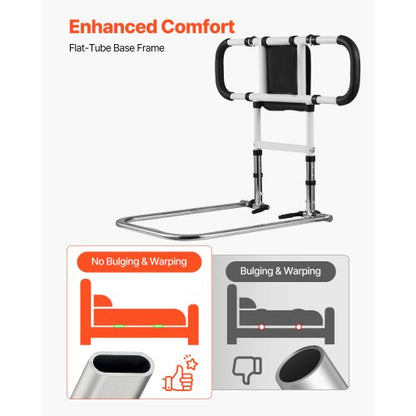 Sänggrind för äldre, hopfällbar och utdragbar sängstödgrind med sidohandtag och PU-ledstång, justerbar höjd för sängkant i kolstål, passar sänggrind för seniorer, queen size-säng, dubbelsäng och twin-säng |  EU