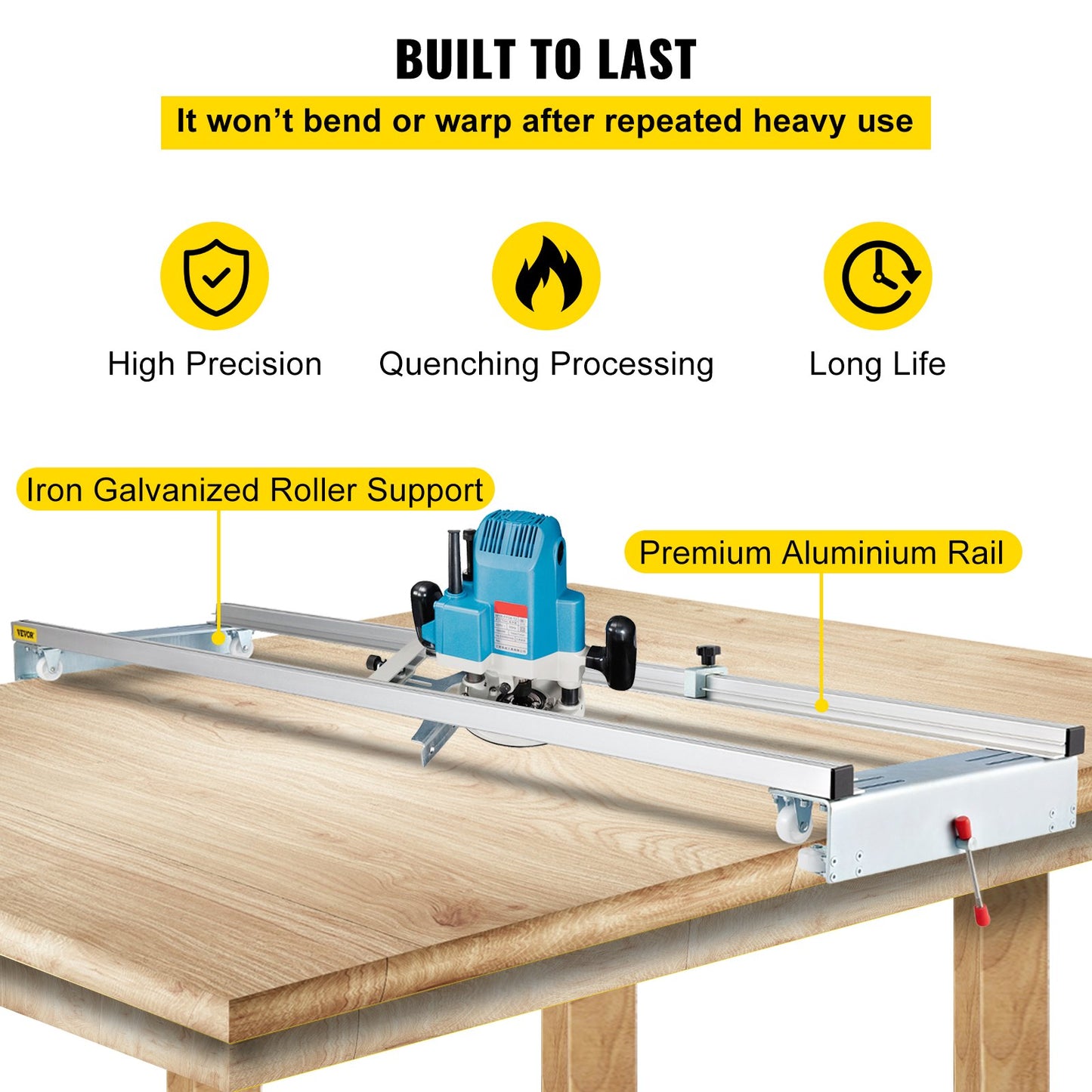 Router Sled, 60 Inch / 152.4 cm Width, Flat Guide Jig for Woodworking with Locking Function, Portable and Easy to Adjust, Trimming Planing for Wood Flattening, Home DIY