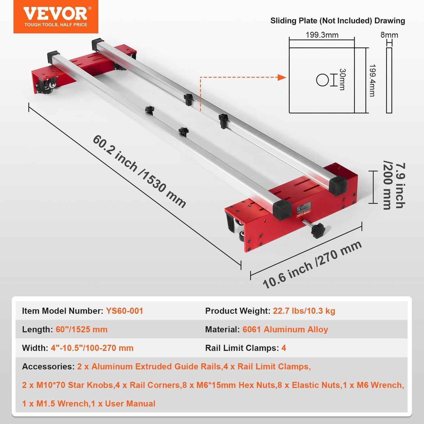 Router Tisch Einstellbare Holz Platte Abflachung Mühle Router Jig 60 in Länge