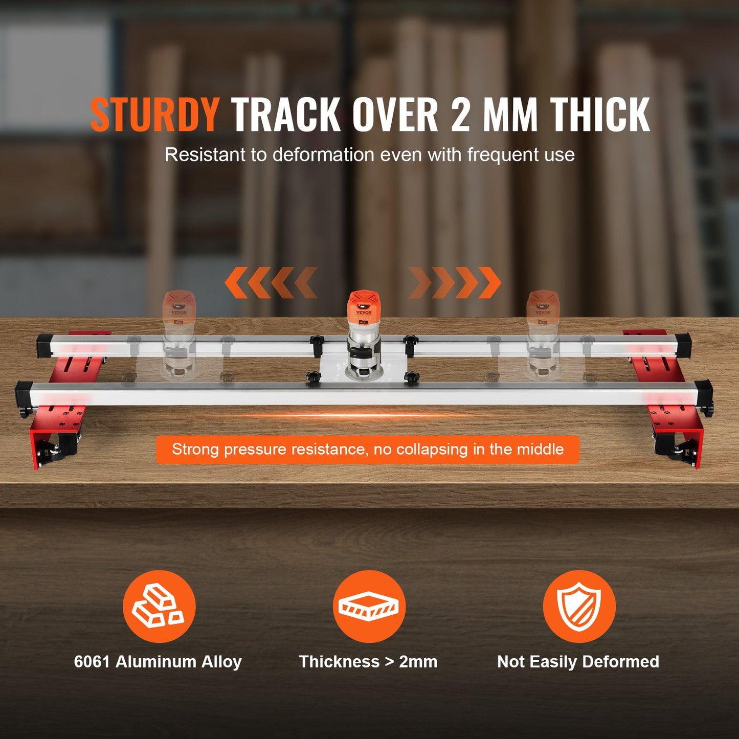 Router Sled, 60 inches, Portable and Adjustable Slab Flattening Jig DIY Woodworking Router Sled for Flattening Slabs for Wood Flattening, Home DIY