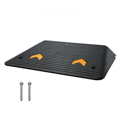 Upgraded Rubber Threshold Ramp, 4" Rise Door Ramp with 1 Channel, Natural Rubber Car Ramp with Non-Slip Textured Surface, 33069 lbs Load Capacity Curb Ramp for Wheelchair and Scooter