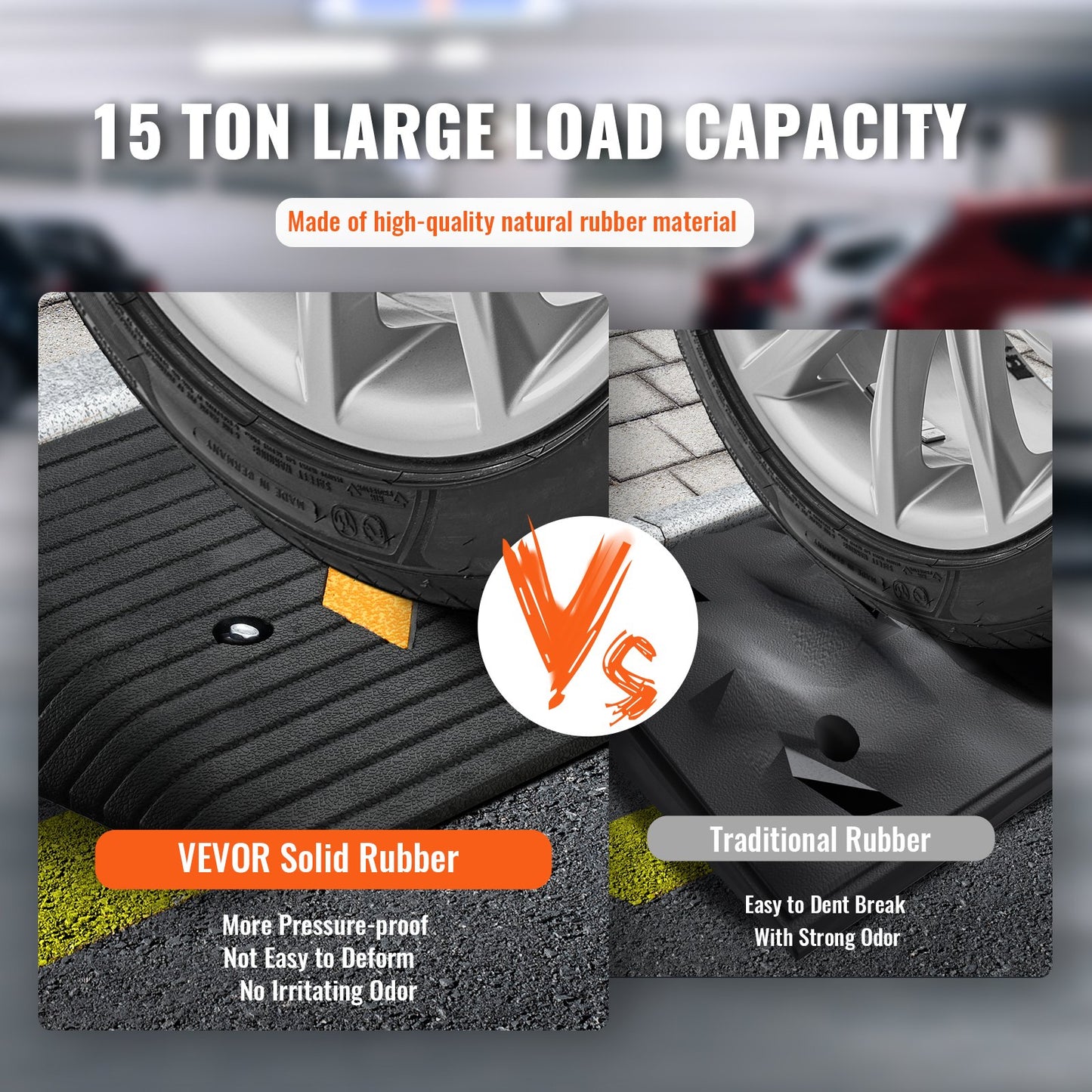 Upgraded Rubber Threshold Ramp, 3 Inch 1 Channel Door Ramp, Natural Rubber Car Ramp with Non-Slip Textured Surface, 33069 lbs Load Capacity Sidewalk Ramp for Wheelchair and Scooter