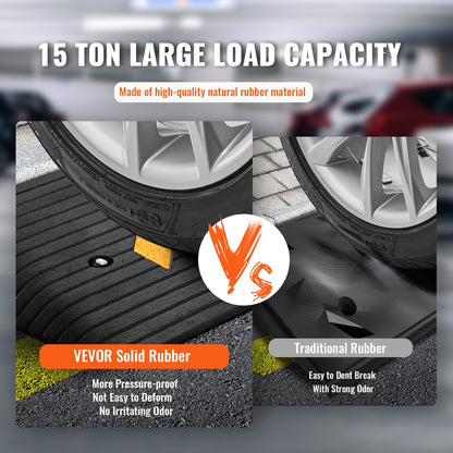 Upgraded Rubber Threshold Ramp, 3 Inch 1 Channel Door Ramp, Natural Rubber Car Ramp with Non-Slip Textured Surface, 33069 lbs Load Capacity Sidewalk Ramp for Wheelchair and Scooter