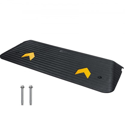 Upgraded Rubber Threshold Ramp, 1.5" Rise Wheelchair Ramp Doorway, Natural Curb Ramp Rated 33069 lbs Load Capacity, Non-Slip Textured Surface Rubber Curb Ramp for Wheelchair and Scooter