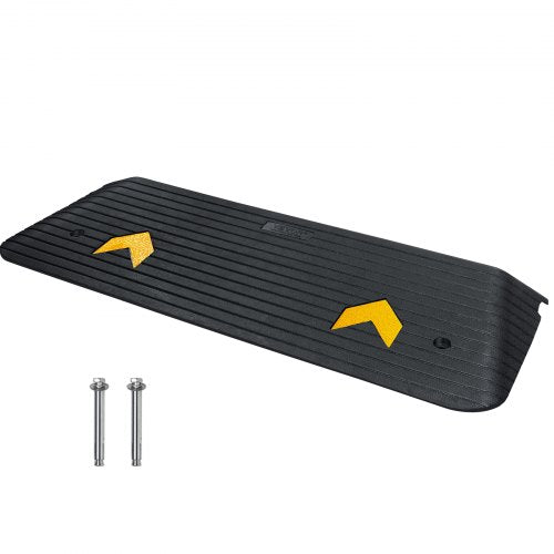 Upgraded Rubber Threshold Ramp, 1.5" Rise Wheelchair Ramp Doorway, Natural Curb Ramp Rated 33069 lbs Load Capacity, Non-Slip Textured Surface Rubber Curb Ramp for Wheelchair and Scooter