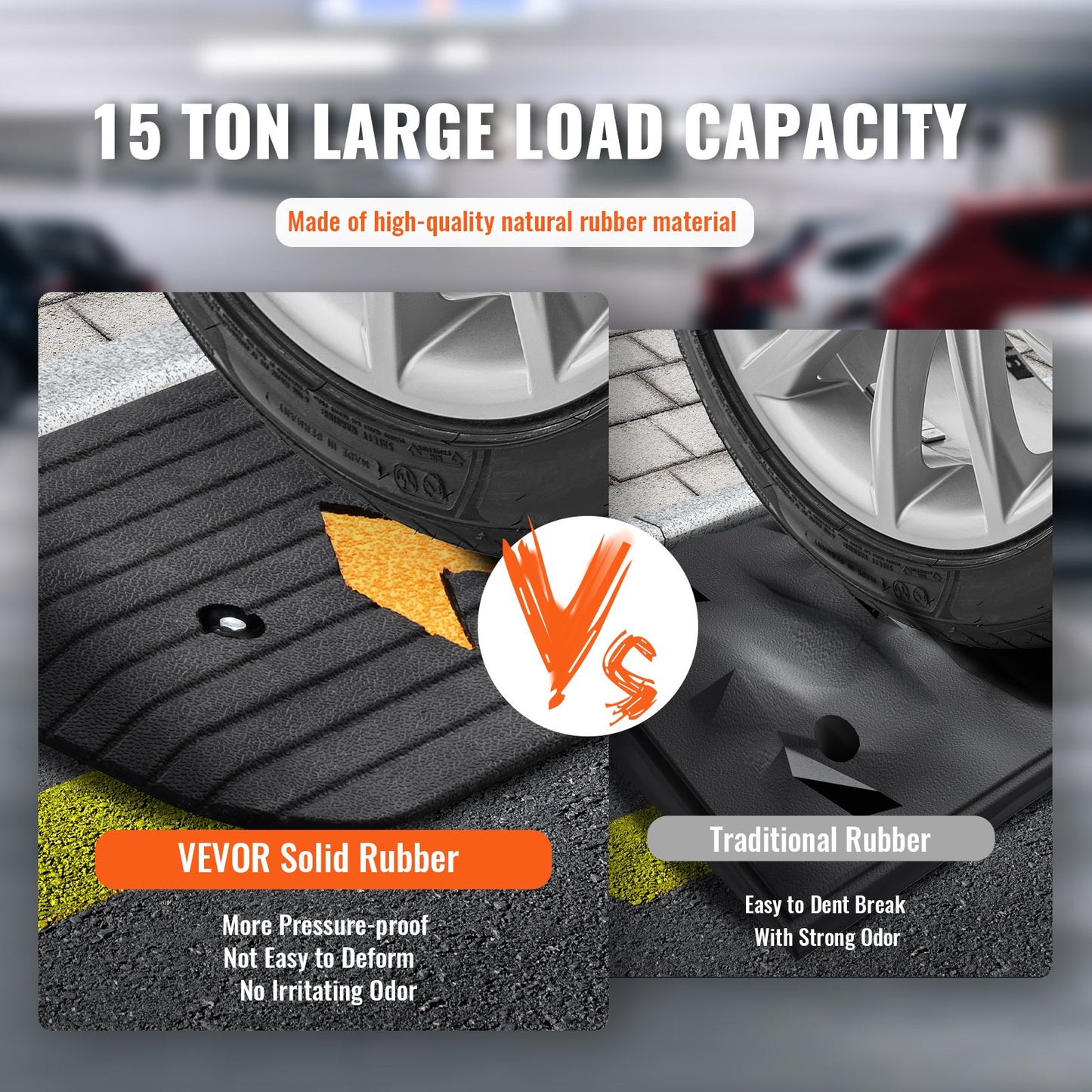 Upgraded Rubber Threshold Ramp, 1-Inch Doorway for Wheelchair Ramp, Natural Sidewalk Ramp, Rated 33069 lbs Load Capacity, Non-Slip Textured Surface Rubber Edge Ramp for Wheelchair and Scooter