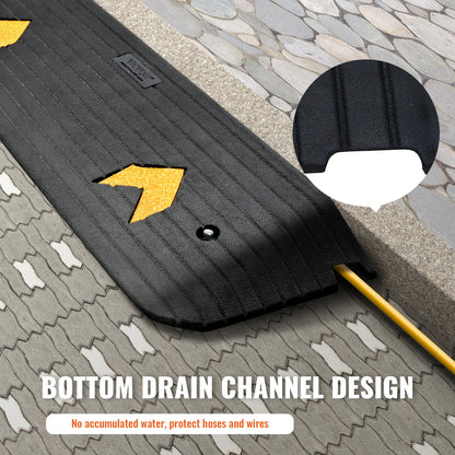 Upgraded Rubber Threshold Ramp, 1-Inch Doorway for Wheelchair Ramp, Natural Sidewalk Ramp, Rated 33069 lbs Load Capacity, Non-Slip Textured Surface Rubber Edge Ramp for Wheelchair and Scooter