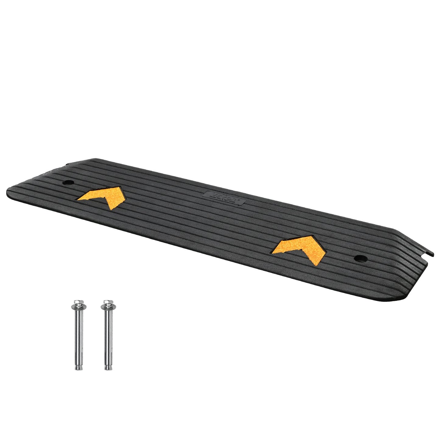 Upgraded Rubber Threshold Ramp, 1-Inch Doorway for Wheelchair Ramp, Natural Sidewalk Ramp, Rated 33069 lbs Load Capacity, Non-Slip Textured Surface Rubber Edge Ramp for Wheelchair and Scooter