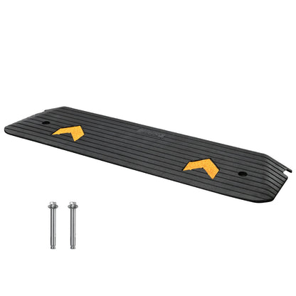 Upgraded Rubber Threshold Ramp, 1-Inch Doorway for Wheelchair Ramp, Natural Sidewalk Ramp, Rated 33069 lbs Load Capacity, Non-Slip Textured Surface Rubber Edge Ramp for Wheelchair and Scooter