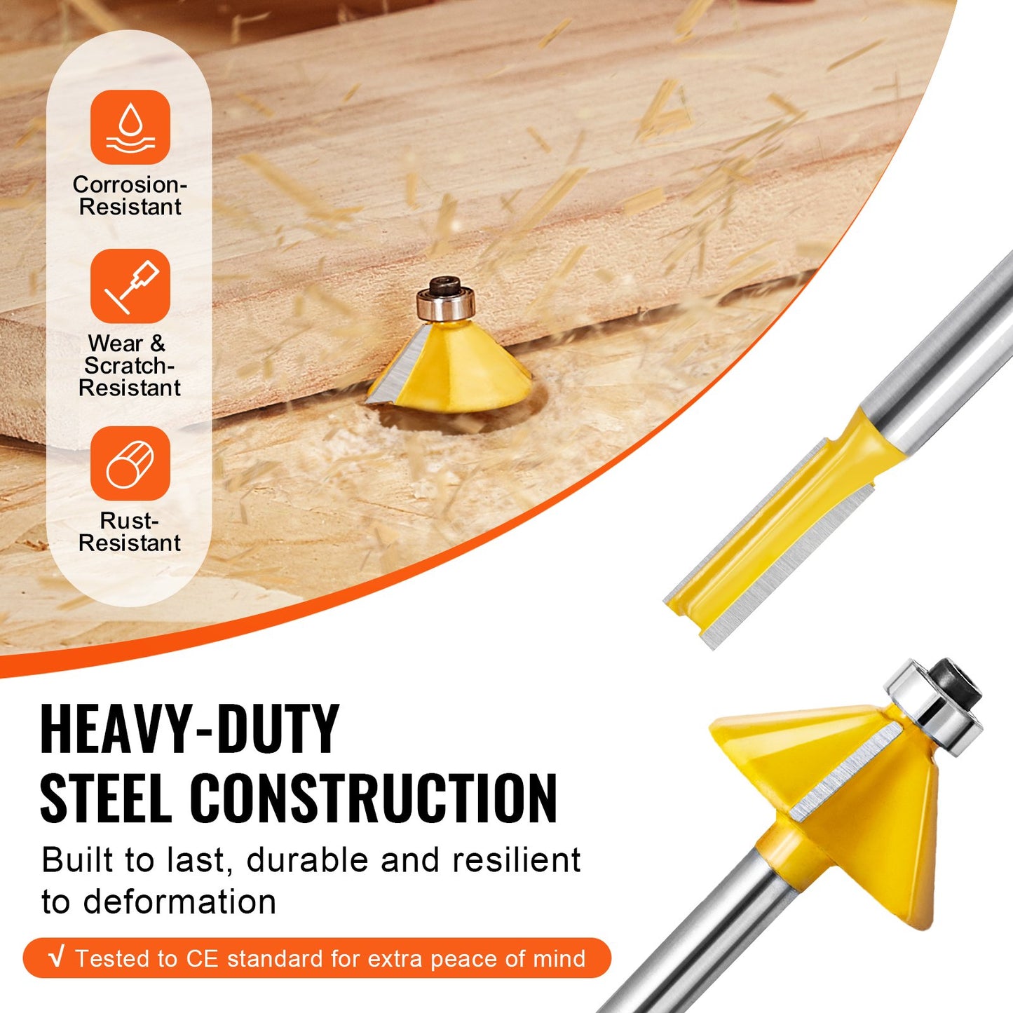 Milling cutter set 15 pieces carbide milling cutter 1/4 inch shank carrying case